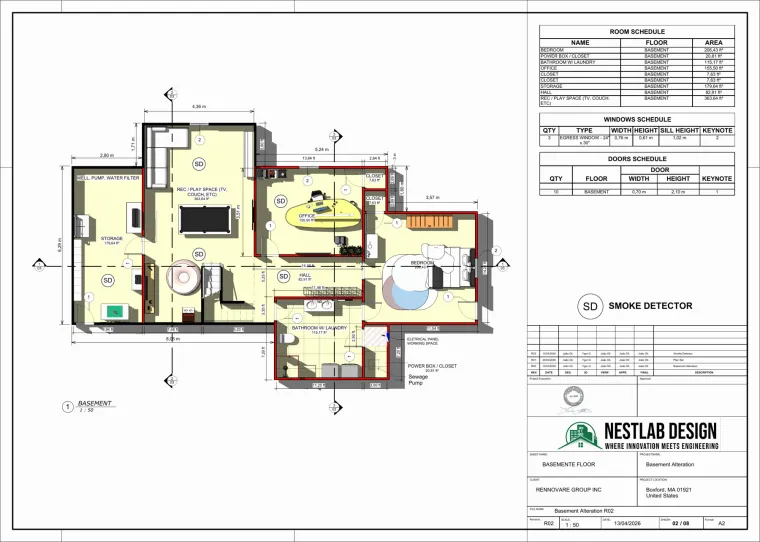 Basement Alteration floor plan sheet